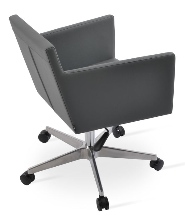 Soho Concept Harput Arm Office Chair - Ppm-fr Leatherette, 2-year Guarantee, Adjustable Heights, Supports 300 Lbs Grey  Soho-concept-dining-chair-11879