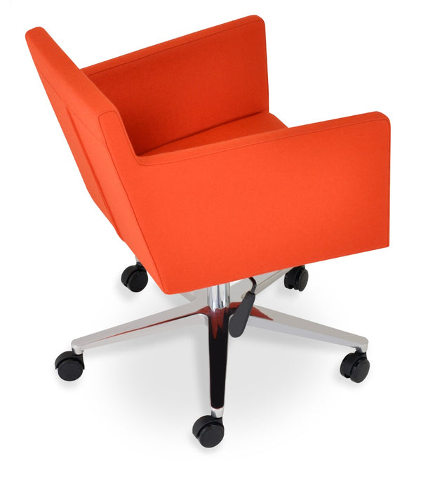 Soho Concept Harput Arm Office Chair In Dark Grey Camira Era Fabric - Ergonomic, Stylish & Durable With 10-year Warranty Orange  Soho-concept-dining-chair-04337