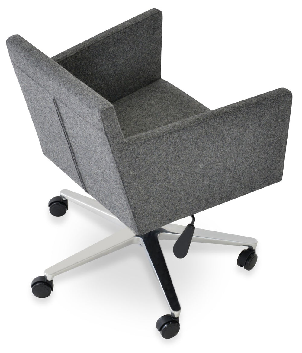 Soho Concept Harput Arm Office Chair In Dark Grey Camira Era Fabric - Ergonomic, Stylish & Durable With 10-year Warranty Dark Grey  Soho-concept-dining-chair-04335