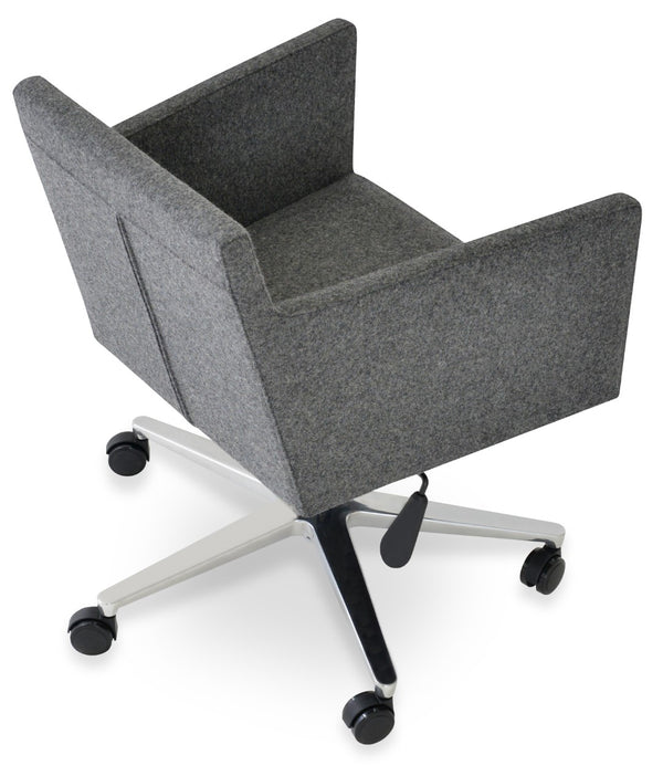 Soho Concept Harput Arm Office Chair In Dark Grey Camira Era Fabric - Ergonomic, Stylish & Durable With 10-year Warranty Dark Grey  Soho-concept-dining-chair-04335