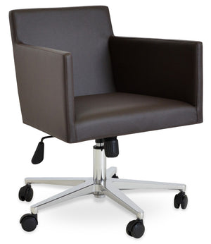 Soho Concept Harput Arm Office Chair - Stylish Leatherette Seating With Adjustable Height & 2-year Guarantee Brown  Soho-concept-dining-chair-04338