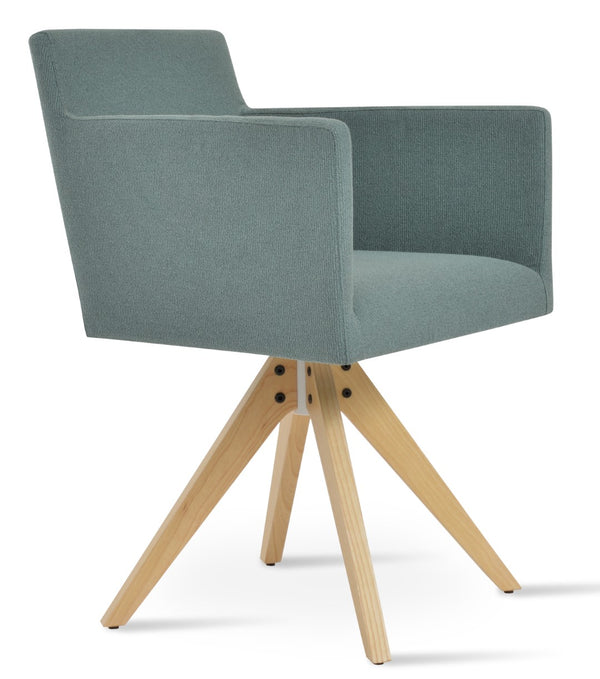 Soho Concept Harput Swivel Arm Stool - Stylish Dining Chair In Luxurious Fabrics With 10-year Guarantee & Metal Base Natural  Soho-concept-dining-chair-04342