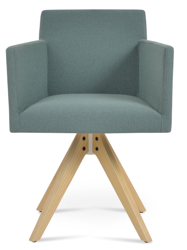 Soho Concept Harput Swivel Arm Stool - Stylish Dining Chair In Luxurious Fabrics With 10-year Guarantee & Metal Base Natural  Soho-concept-dining-chair-04342