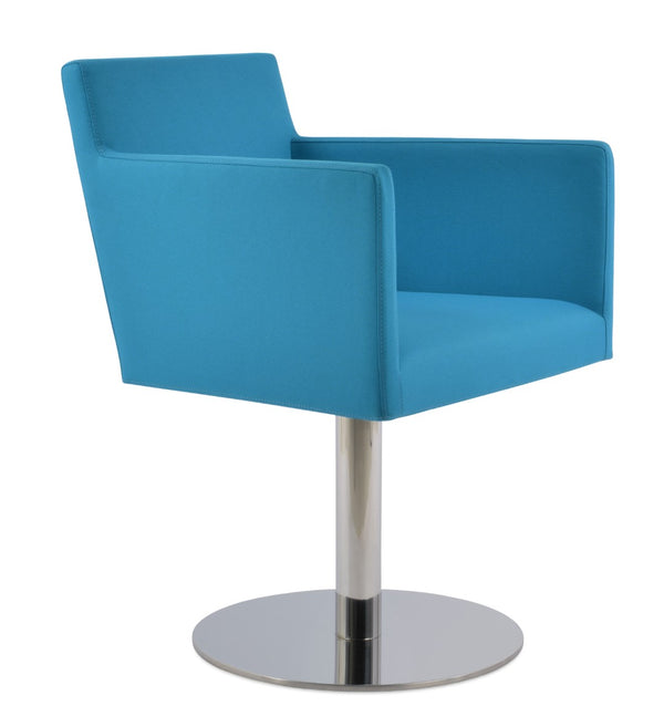 Soho Concept Harput Swivel Armchair For Dining - Luxurious Boucle, Velvet & Nubuck Fabrics, 10-year Guarantee, Grey Turquoise  Soho-concept-dining-chair-04361