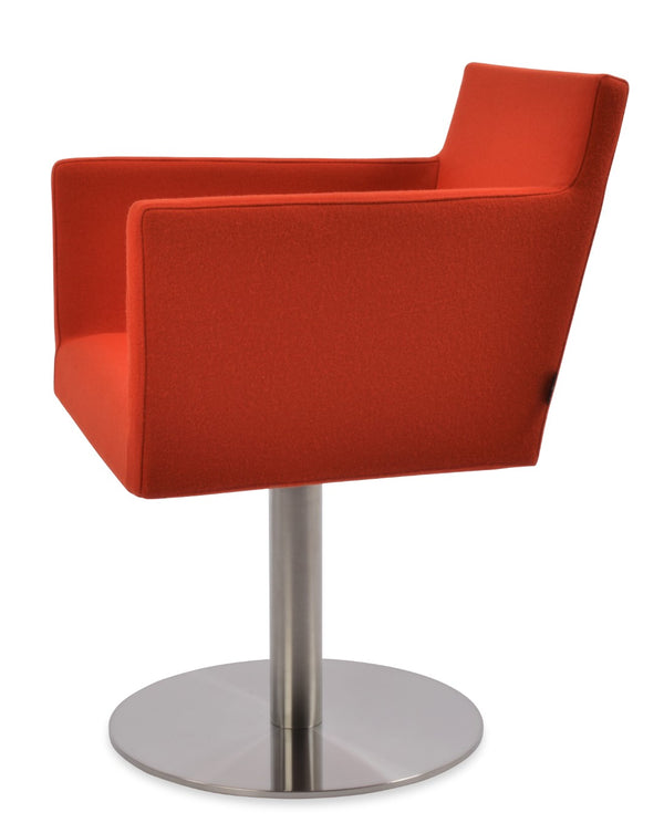 Soho Concept Harput Round Swivel Armchair In Premium Camira Blazer Wool With 10-year Guarantee - Orange Elegance Orange  Soho-concept-dining-chair-04348