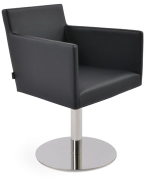 Soho Concept Harput Swivel Dining Armchair - Soft Ppm-fr Leatherette, Stylish Design & 2-year Guarantee, 350 Lbs Black  Soho-concept-dining-chair-04357