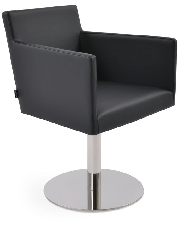 Soho Concept Harput Swivel Dining Armchair - Soft Ppm-fr Leatherette, Stylish Design & 2-year Guarantee, 350 Lbs Black  Soho-concept-dining-chair-04357