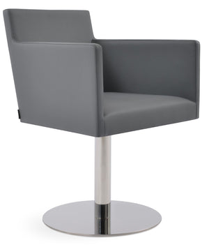 Soho Concept Harput Swivel Dining Armchair - Soft Ppm-fr Leatherette, Stylish Design & 2-year Guarantee, 350 Lbs Grey  Soho-concept-dining-chair-04358