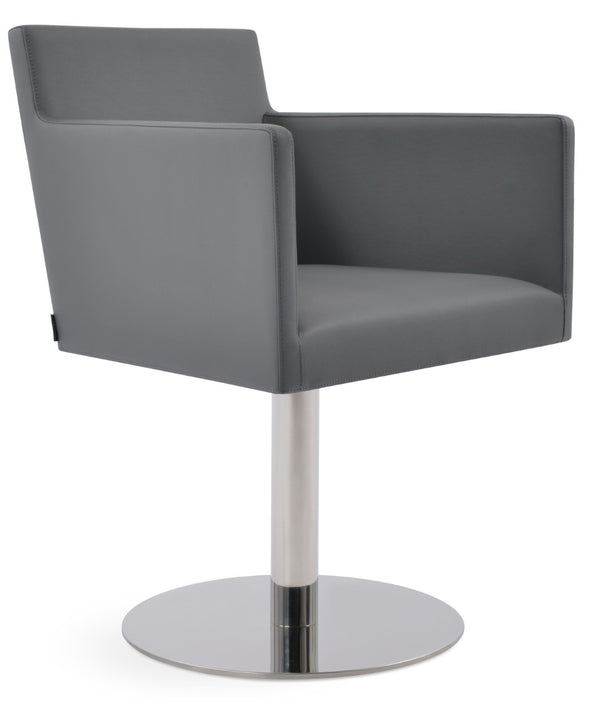 Soho Concept Harput Swivel Dining Armchair - Soft Ppm-fr Leatherette, Stylish Design & 2-year Guarantee, 350 Lbs Grey  Soho-concept-dining-chair-04358
