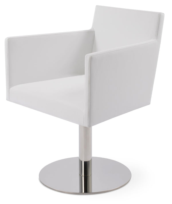 Soho Concept Harput Swivel Dining Armchair - Soft Ppm-fr Leatherette, Stylish Design & 2-year Guarantee, 350 Lbs White  Soho-concept-dining-chair-04354
