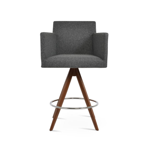 Soho Concept Solid Steel Barstools With Camira Blazer Wool Upholstery - Durable, Stylish, And Guaranteed Comfort Dark Grey  Soho-concept-dining-chair-08881