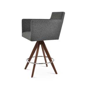 Soho Concept Brushed Stainless Steel Barstools With Camira Blazer Wool Fabric – Durable Comfort & Style Guaranteed Dark Grey  Soho-concept-dining-chair-06914