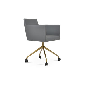 Soho Concept Harput Swivel Dining Armchair - Soft Ppm-fr Leatherette, Stylish Design & 2-year Guarantee, 350 Lbs Grey  Soho-concept-dining-chair-04363