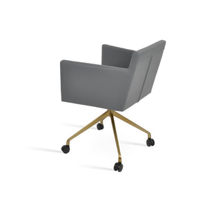 Soho Concept Harput Swivel Dining Armchair - Soft Ppm-fr Leatherette, Stylish Design & 2-year Guarantee, 350 Lbs Grey  Soho-concept-dining-chair-04363