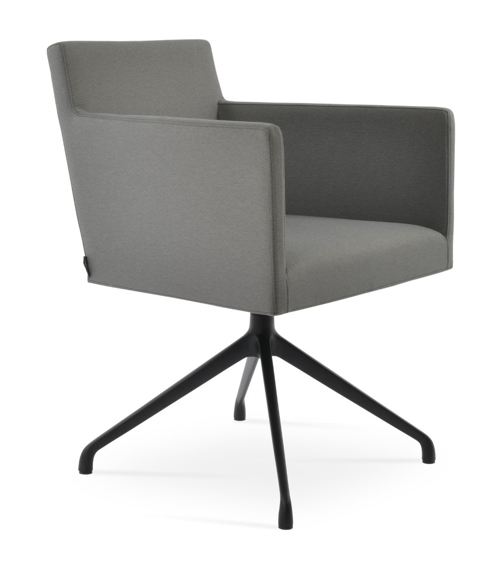 Soho Concept Harput Swivel Dining Chair - Stylish Armchair In Camira Era Fabric With 10-year Guarantee, Turquoise Black,Light Grey  Soho-concept-dining-chair-04378