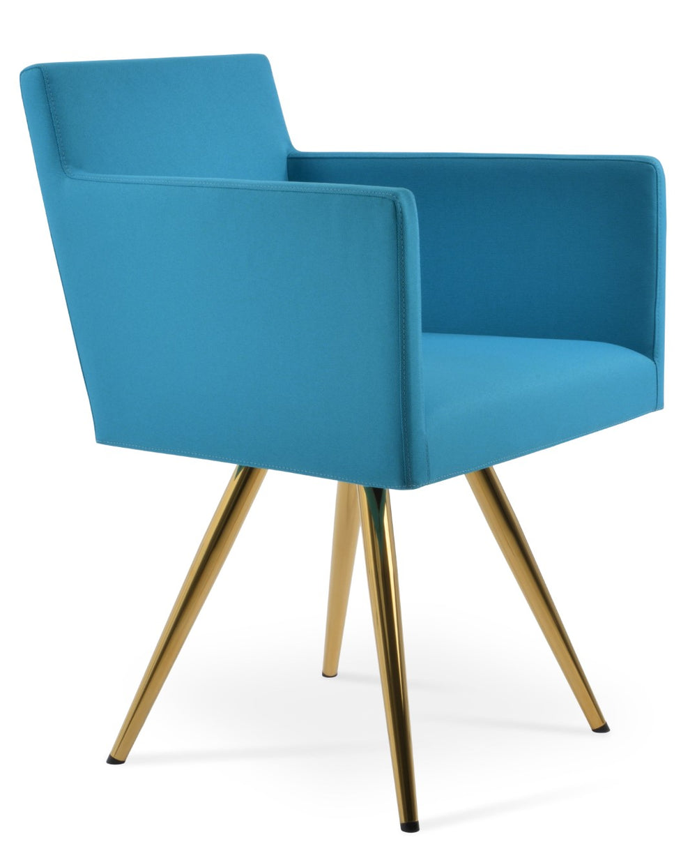 Soho Concept Harput Star Armchair Dining Chair In Boucle, Velvet & Nubuck Fabrics - 10-year Guarantee, Chrome Grey Chrome,Grey  Soho-concept-dining-chair-04249