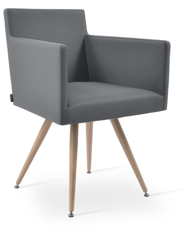 Soho Concept Harput Star Armchair Dining Chair In Soft White Leatherette – Stylish Design With 2-year Guarantee! Natural,Grey  Soho-concept-dining-chair-04403