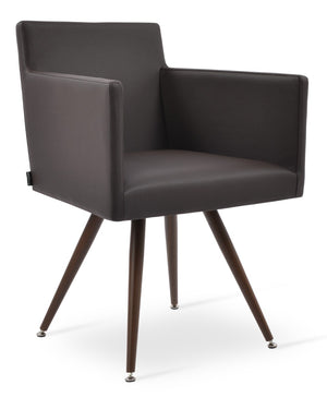 Soho Concept Harput Star Armchair Dining Chair In Soft White Leatherette – Stylish Design With 2-year Guarantee! Walnut,Brown  Soho-concept-dining-chair-04407
