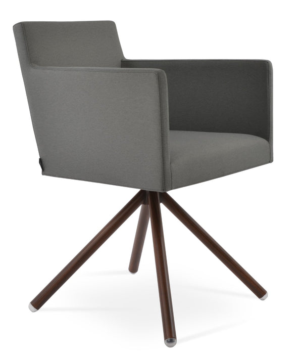 Soho Concept Harput Swivel Dining Chair In Boucle, Velvet & Nubuck - Stylish Grey With 10 Year Guarantee! Grey  Soho-concept-dining-chair-04408