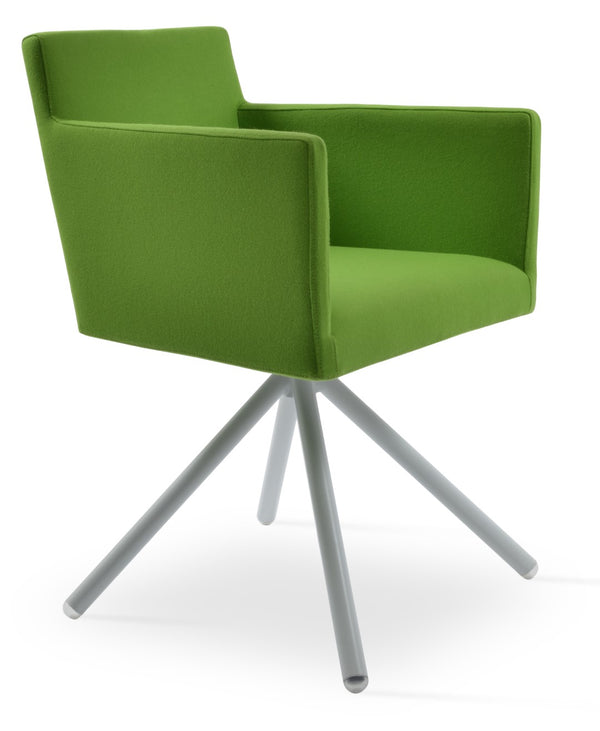 Soho Concept Harput Swivel Armchair - Stylish Dining Chair In Dark Grey Camira Blazer Wool, 10-year Guarantee! White  Soho-concept-dining-chair-04416