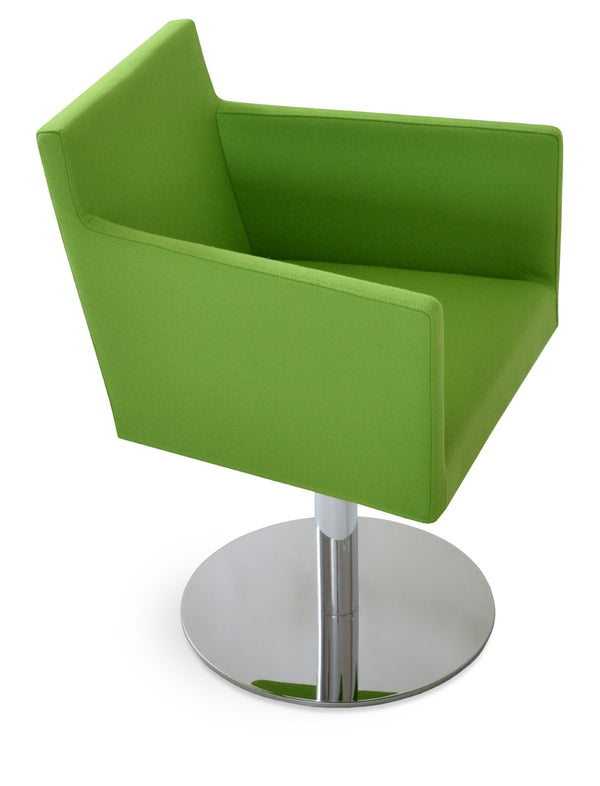 Soho Concept Harput Swivel Armchair For Dining - Luxurious Boucle, Velvet & Nubuck Fabrics, 10-year Guarantee, Grey Chrome  Soho-concept-dining-chair-04422