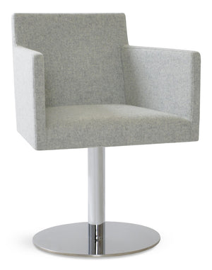 Soho Concept Harput Swivel Dining Chair In Deep Maroon - Stylish Round Armchair With 10-year Guarantee & Steel Base Chrome,Silver  Soho-concept-dining-chair-04419