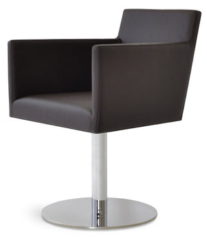 Soho Concept Harput Swivel Dining Armchair - Soft Ppm-fr Leatherette, Stylish Design & 2-year Guarantee, 350 Lbs Chrome,Brown  Soho-concept-dining-chair-04421