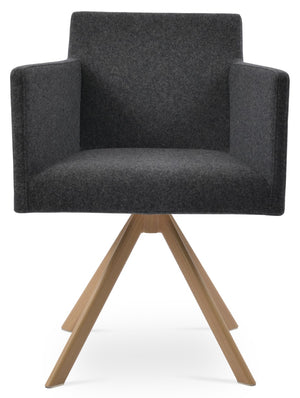 Soho Concept Harput Swivel Lounge Armchair In Dark Grey Camira Era Fabric - 10 Year Guarantee For Comfort Natural,Dark Grey  Soho-concept-dining-chair-04431