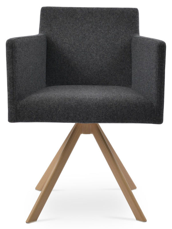 Soho Concept Harput Swivel Lounge Armchair In Dark Grey Camira Era Fabric - 10 Year Guarantee For Comfort Natural,Dark Grey  Soho-concept-dining-chair-04431