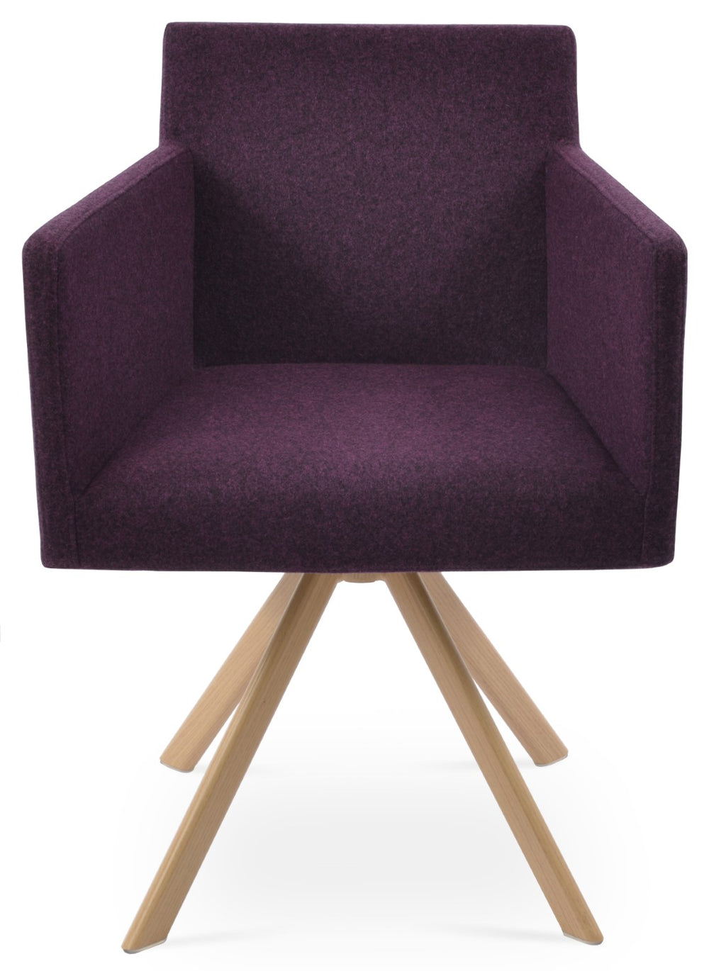 Soho Concept Harput Swivel Lounge Armchair - Luxury Dining Chair In Camira Blazer Wool With 10-year Guarantee Walnut  Soho-concept-dining-chair-04434