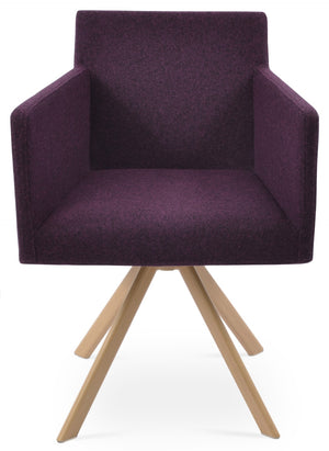 Soho Concept Harput Swivel Lounge Armchair - Luxury Dining Chair In Camira Blazer Wool With 10-year Guarantee Natural  Soho-concept-dining-chair-04433