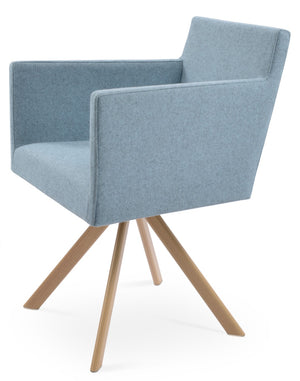 Soho Concept Harput Swivel Lounge Armchair In Dark Grey Camira Era Fabric - 10 Year Guarantee For Comfort Natural,Blue  Soho-concept-dining-chair-04432