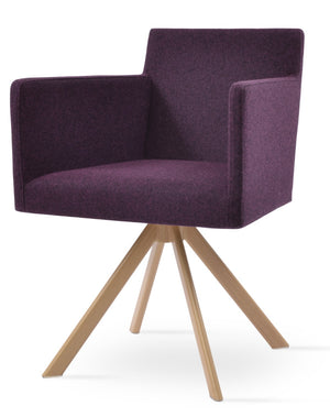 Soho Concept Harput Swivel Lounge Armchair - Luxury Dining Chair In Camira Blazer Wool With 10-year Guarantee Natural  Soho-concept-dining-chair-04430