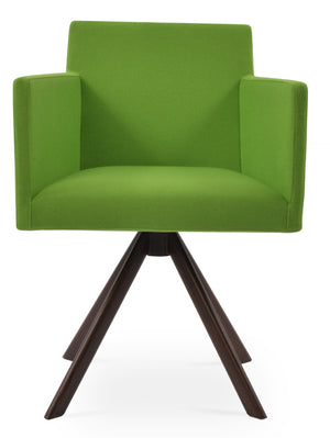 Soho Concept Harput Swivel Lounge Armchair In Dark Grey Camira Era Fabric - 10 Year Guarantee For Comfort Walnut  Soho-concept-dining-chair-04437