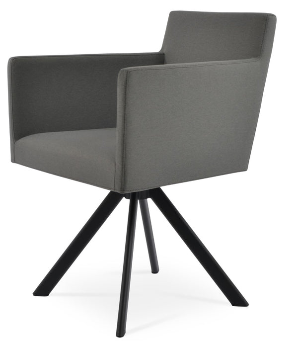 Soho Concept Harput Swivel Lounge Armchair - Stylish Dining Chair In Boucle, Velvet, Nubuck & Camira Fabrics! Grey  Soho-concept-dining-chair-04427