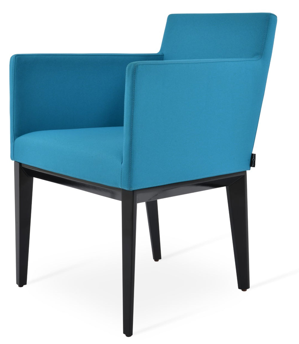Soho Concept Harput Stylish Lounge Armchair - Premium Fabric Options, 10-year Guarantee, Black & Turquoise Elegance Black,Turquoise  Soho-concept-dining-chair-04457