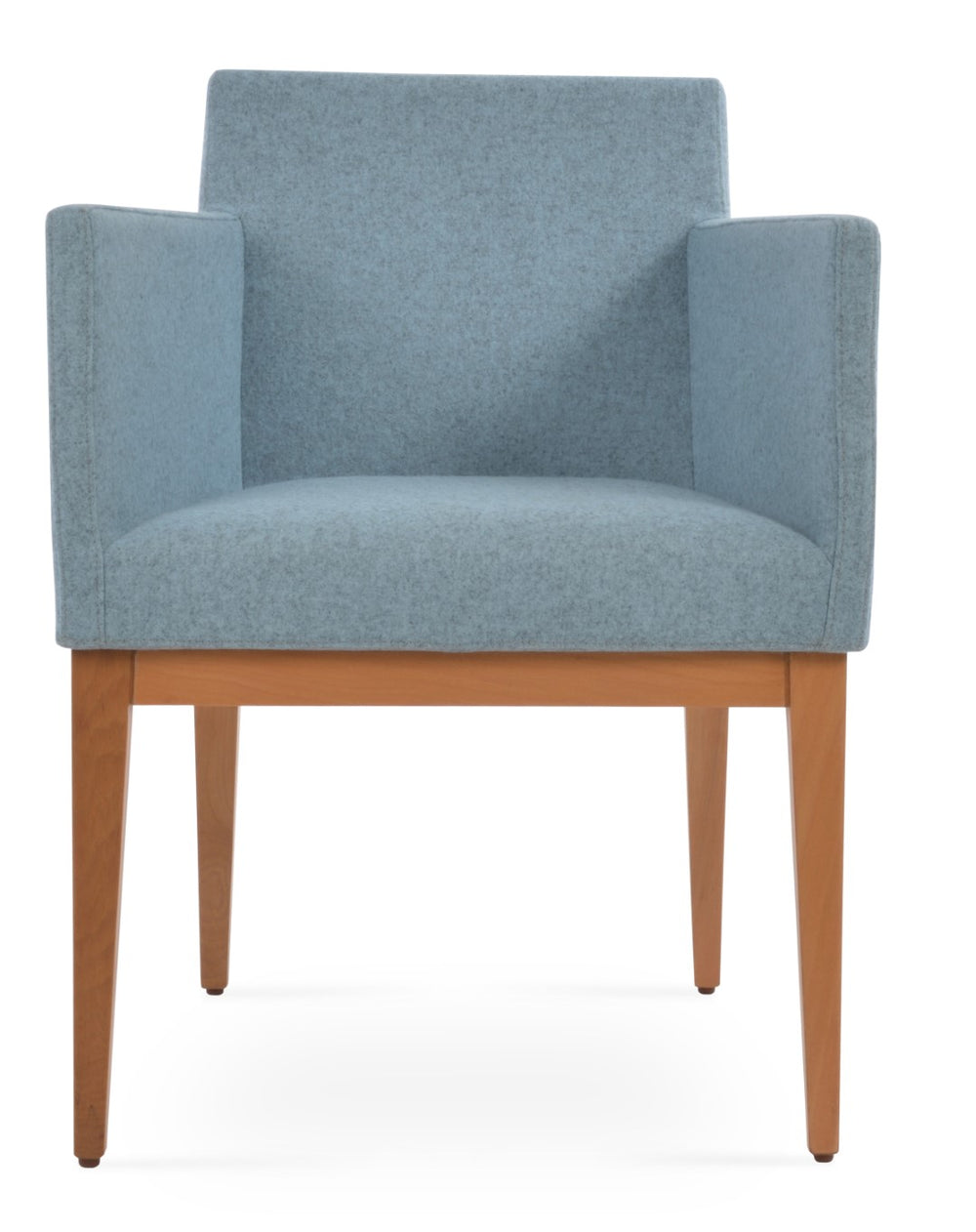 Soho Concept Harput Stylish Wood Armchair Dining Chair In Natural Blue Camira Blazer Wool Fabric - 10-year Guarantee Natural,Blue  Soho-concept-dining-chair-04469