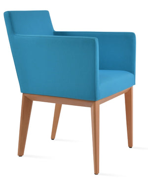 Soho Concept Harput Wood Armchair Dining Chair - Stylish Beech Base, Versatile Upholstery & 10-year Guarantee! Natural,Turquoise  Soho-concept-dining-chair-04472