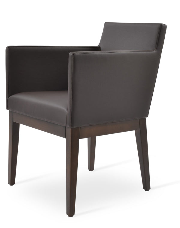 Soho Concept Harput Wood Lounge Armchair & Dining Chair - Stylish Leatherette, 2-year Guarantee, Limited Stock! Walnut,Brown  Soho-concept-dining-chair-04480