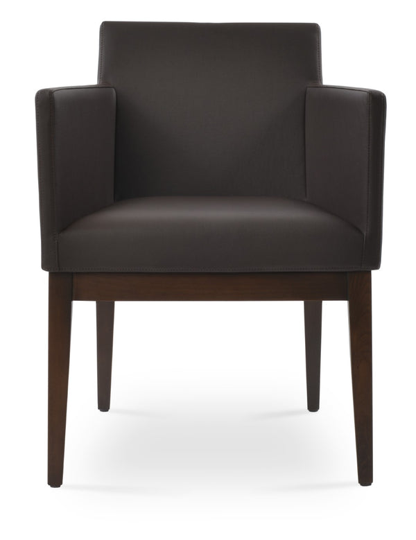 Soho Concept Harput Wood Lounge Armchair & Dining Chair - Stylish Leatherette, 2-year Guarantee, Limited Stock! Walnut,Brown  Soho-concept-dining-chair-04481