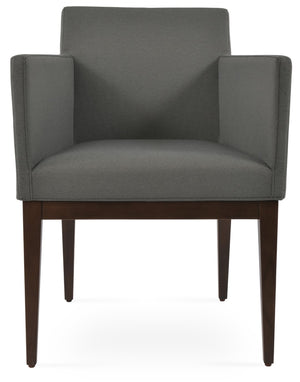 Soho Concept Harput Stylish Lounge Armchair - Premium Fabric Options, 10-year Guarantee, Black & Turquoise Elegance Walnut,Grey  Soho-concept-dining-chair-04473