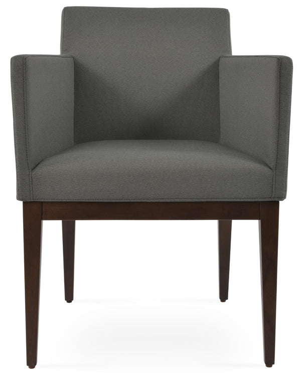 Soho Concept Harput Stylish Lounge Armchair - Premium Fabric Options, 10-year Guarantee, Black & Turquoise Elegance Walnut,Grey  Soho-concept-dining-chair-04473