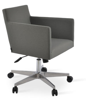 Soho Concept Harput Round Swivel Armchair - Luxurious Boucle, Velvet & Nubuck Fabrics, 10-year Guarantee, Grey Grey  Soho-concept-dining-chair-11870