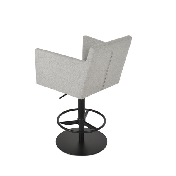 Soho Concept Harput Piston Barstools - Adjustable Swivel Stools With Wool Fabric, 10-year Guarantee, Durable Design Black,Silver  Soho-concept-dining-chair-08878