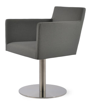 Soho Concept Harput Swivel Armchair For Dining - Luxurious Boucle, Velvet & Nubuck Fabrics, 10-year Guarantee, Grey Grey  Soho-concept-dining-chair-04347