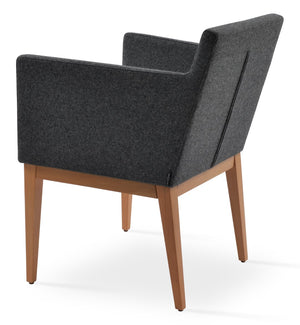Soho Concept Harput Wood Armchair Dining Chair - Stylish Beech Base, Versatile Upholstery & 10-year Guarantee! Natural,Dark Grey  Soho-concept-dining-chair-04467