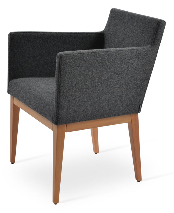 Soho Concept Harput Wood Armchair Dining Chair - Stylish Beech Base, Versatile Upholstery & 10-year Guarantee! Natural,Dark Grey  Soho-concept-dining-chair-04467