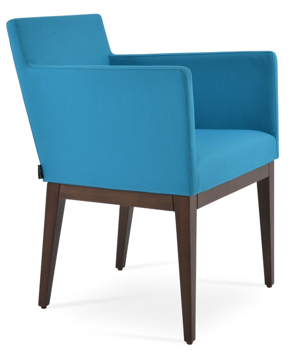 Soho Concept Harput Wood Armchair Dining Chair - Stylish Beech Base, Versatile Upholstery & 10-year Guarantee! Walnut,Turquoise  Soho-concept-dining-chair-04470