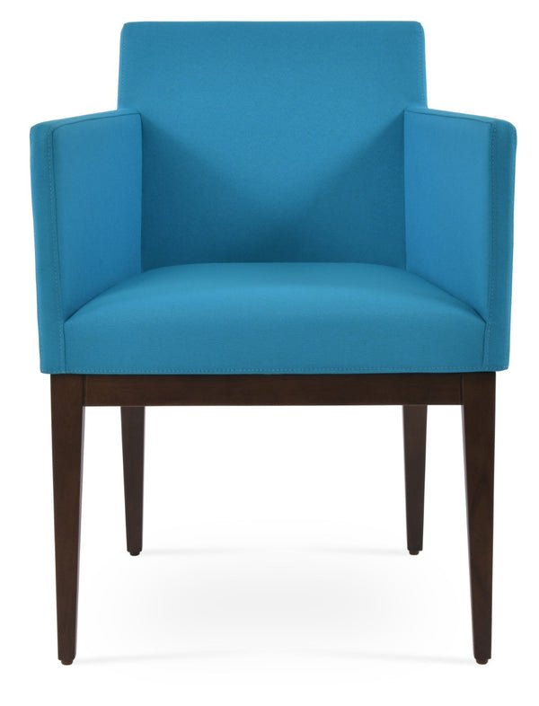 Soho Concept Harput Wood Armchair Dining Chair - Stylish Beech Base, Versatile Upholstery & 10-year Guarantee! Walnut,Turquoise  Soho-concept-dining-chair-04470