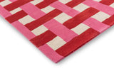 Brink & Campman Harlequin Basket 100% Pure New Wool Handtufted Rug Weave Coral,Rose 100% pure new wool 144102200280-BRINK-CAMPMAN